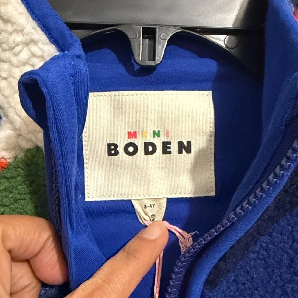 Mini Boden Kids' Cosy Borg Fleece Jacket Multicolor Abstract